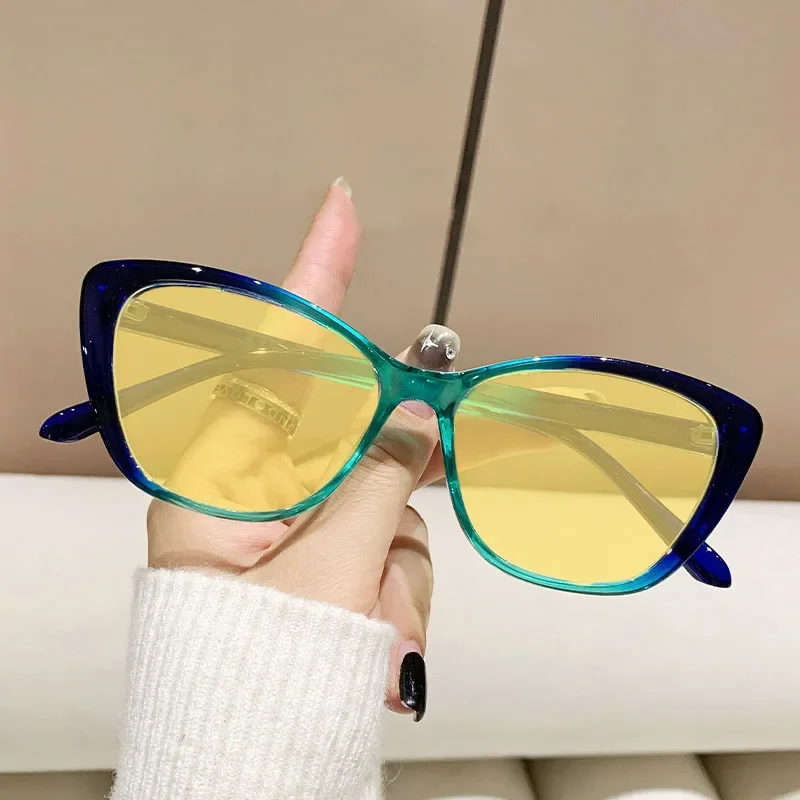 Cat Eye Night Vision Myopia Glasses for Women Men Ultra-light Near Sight Eyewear Fashion Prescription Glasses Diopter 0 To -4.0