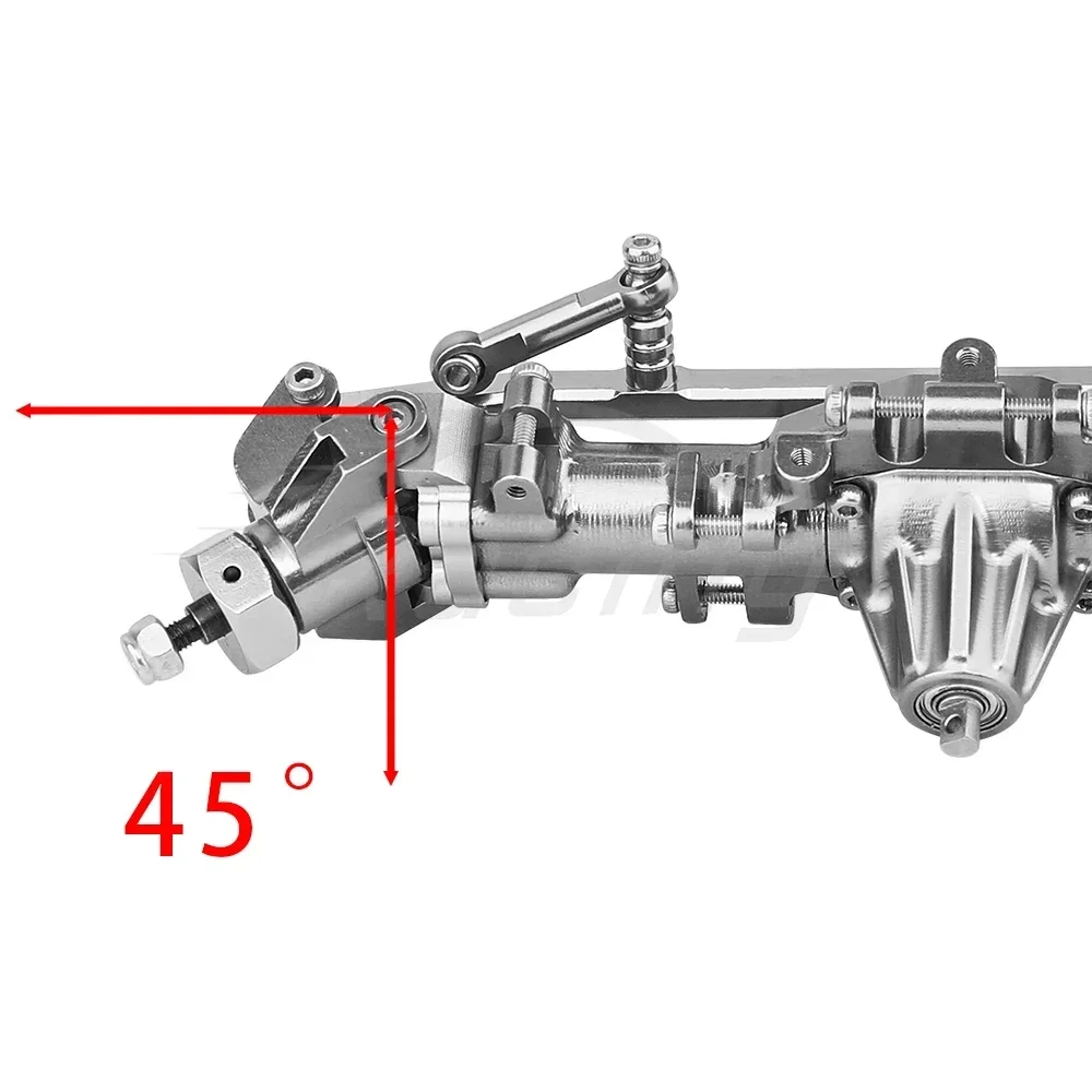 Przednia i tylna oś ze stopu aluminium ze stalowymi zębatkami do RC 1/18 Losi Mini LMT Monster Truck DIY Toys Car 1:18 Metalowa część modernizacyjna