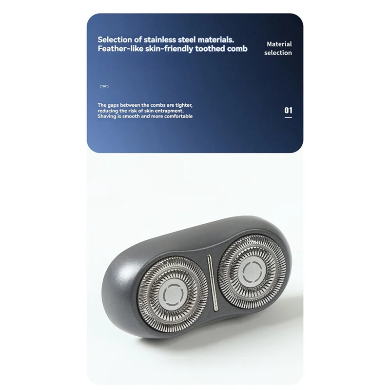 لشاومي Mijia S200 ماكينة حلاقة كهربائية بديلة لرأس شفرة دوارة مزدوجة شفط مغناطيسي