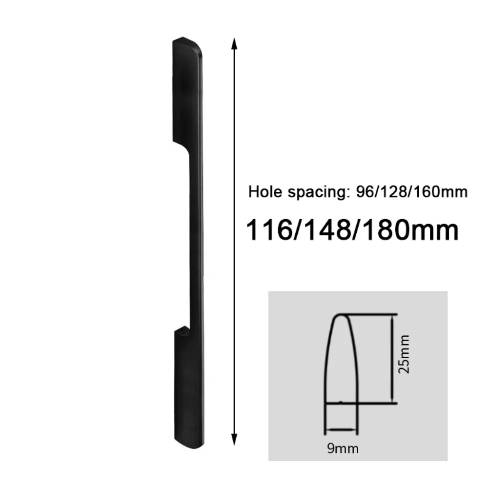 Nieuwe Aluminium Deurklink 96/128/160 MM Ponsgaten Blootgestelde Handvat Push-pull Multifunctionele Kast Lade Knoppen deuren