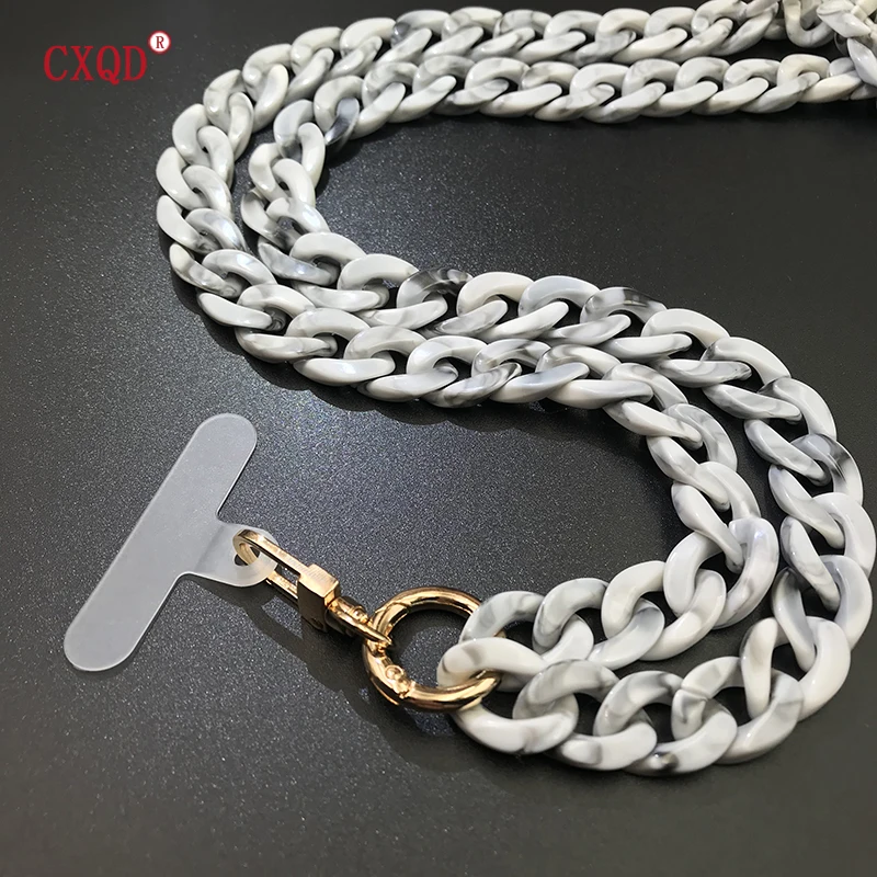 120cm abgeschrägtes Design Anti-Lost Telefon Lanyard Seil Hals riemen bunte tragbare Acryl Handy kette Zubehör Geschenke im Freien – Detail 6