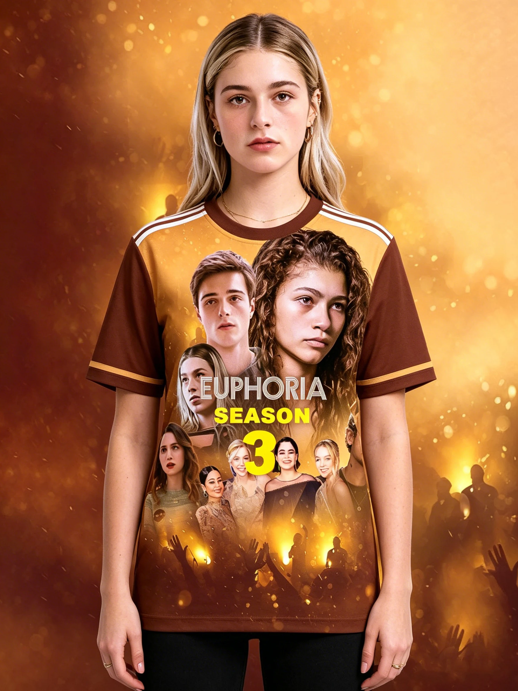 Unisex Euphori Theme American Full Print Sweatshirt Breathable Casual Street TV Program Male and Female Fans T-shirt