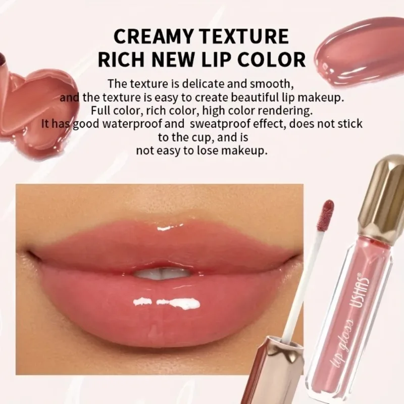 Mirror Pearl Lip Gloss Waterproof Long Lasting Moisturizing Lipstick Shine Glitter Lip Glazy Women Non Stick Cup Lip Tint Makeup