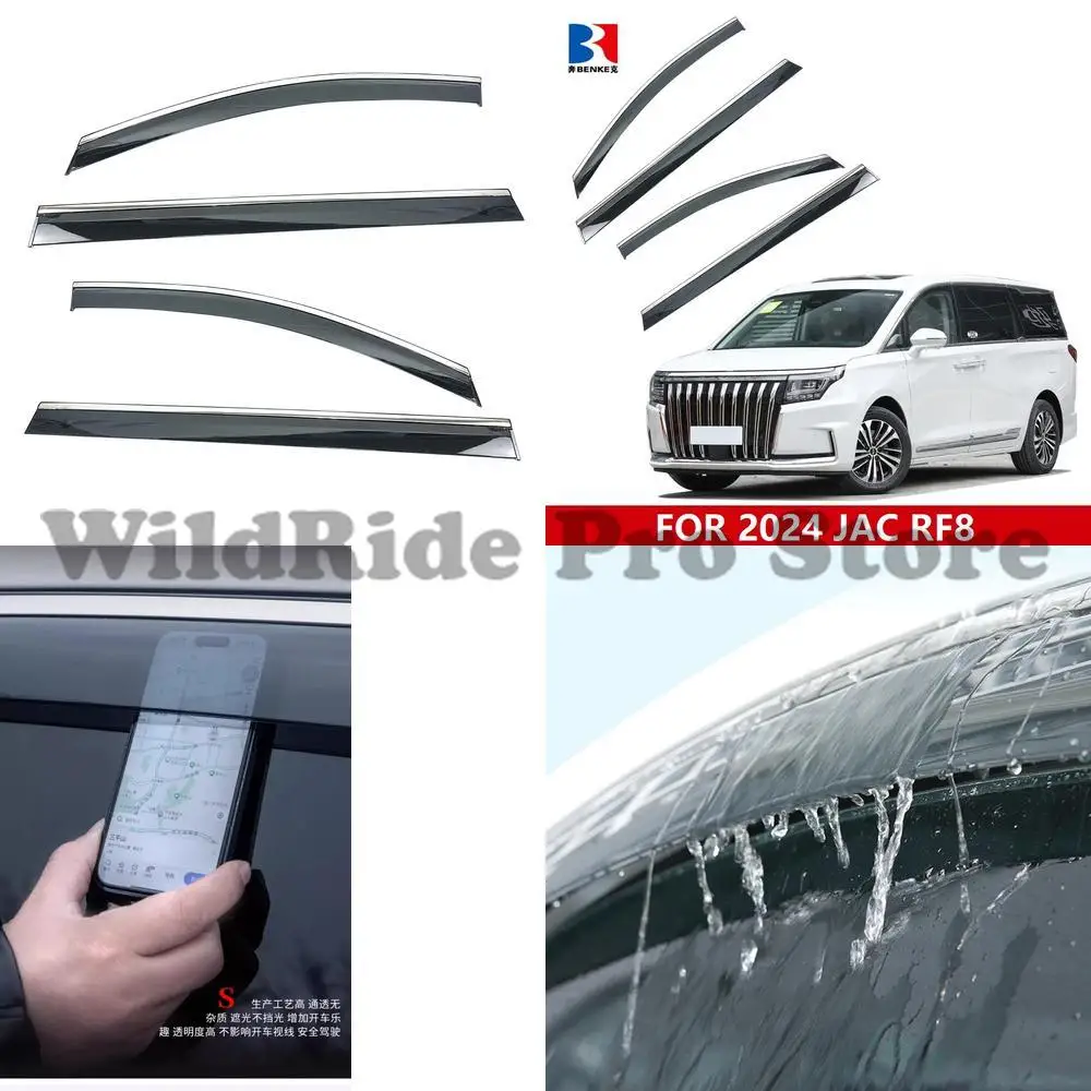

1 комплект для двери автомобиля, окно, дефлектор ветра для 2024 JAC REFINE RF8, защита от дождя, боковой солнцезащитный козырек