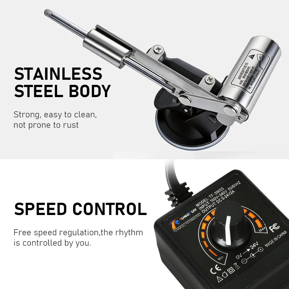 Tungfull Adjustable Speed Reciprocating Linear Actuator 39/45mm Stroke Telescopic Linear Motion Motor Large Suction Cup view 4