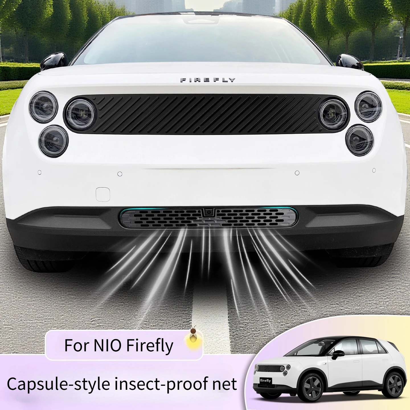 

Bug Net Front Bar Water Tank Under The Mosquito Net Middle Net For NIO Firefly 2025 Air Inlet Hood Modification Car Accessories