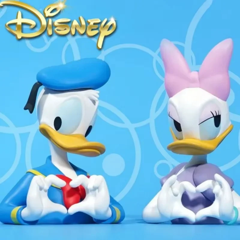 Disney Loves Donald Duck Daisy Mini Heart Half Bust Stylish Handwork Cartoon Models Table Decoration Toys Women And Men Gifts