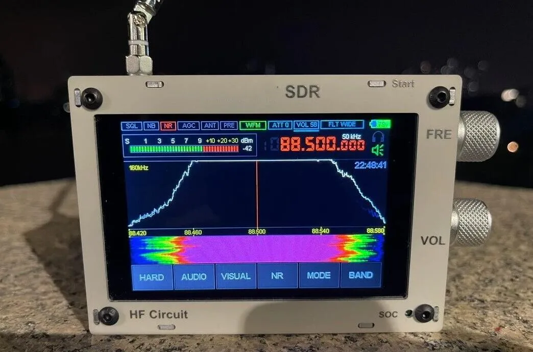 With Expansion Board 1.10D 50K-2GHZ Malachite SDR Radio Malahiteam DSP SDR Receiver AM/SSB/NFM/WFM+Speaker + Battery Metal Case