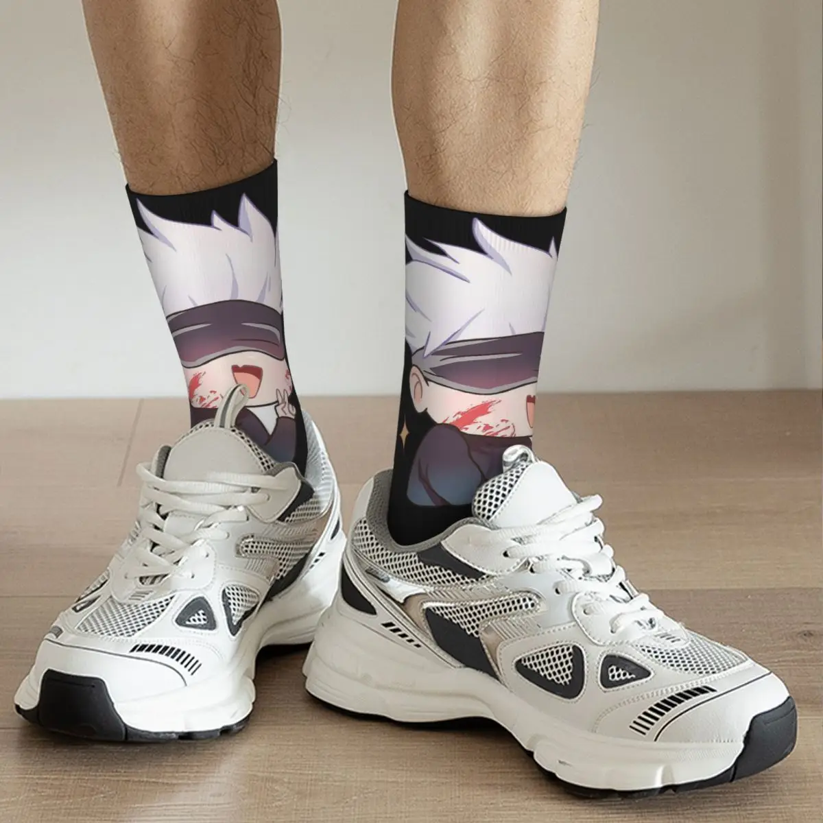 Anime Gojo Sensei Unisex Socken, Wandern 3D-Druck Happy Socks Street Style verrückte Socke, Suche 'Gojo' mehr im Laden