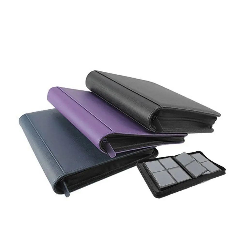 

PU Toploader Binder 112 Toploaders 4 Pocket Cards Colletction Album Dustproof Double Sided Pockets Toploader Album Game Cards