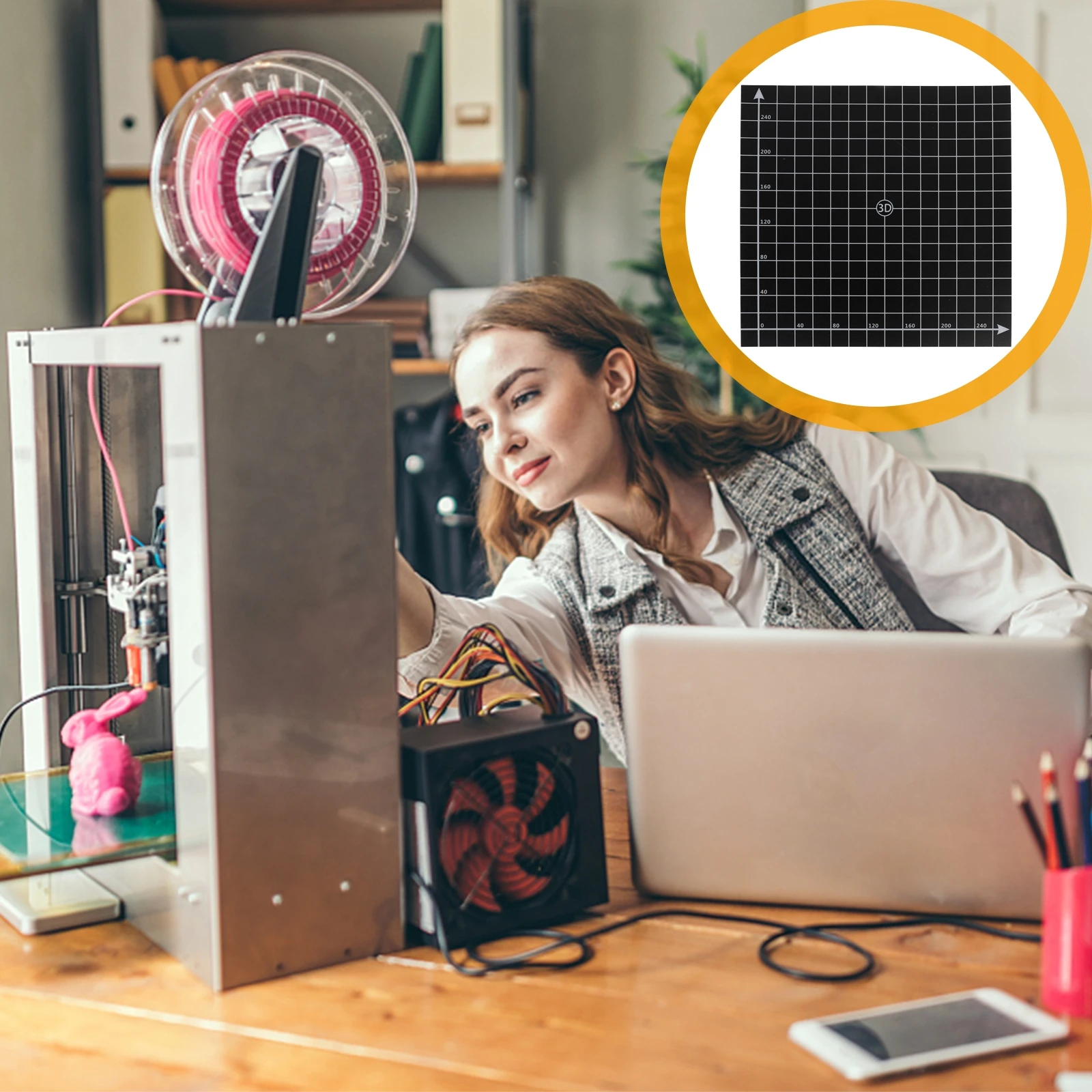 

1 pc Hot Bed Platform Sticker Printer Heated Bed Film Reusable Frosted Build Sheet For 3D Printing Lightweight Accurate