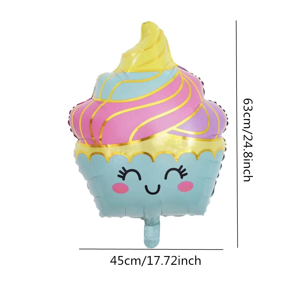 23pcs Summer Cute Ice Cream Candy Ice Cream Aluminum Film Balloon Children\'s Birthday Party Decoration