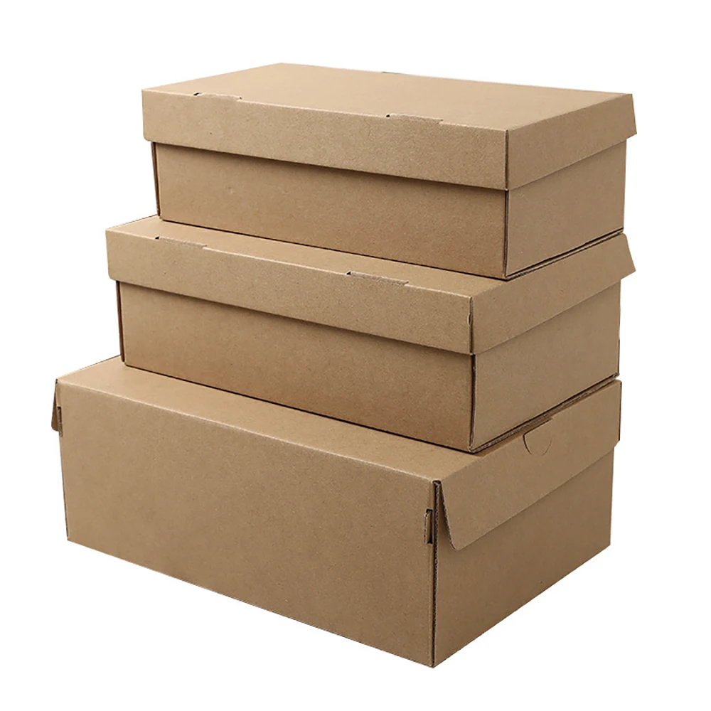 Gift Paper Boxes Delivery Box Corrugated Cardboard Box Packaging Blank Carton Business Mailing Box Shoes Box For Shipping 5PCS