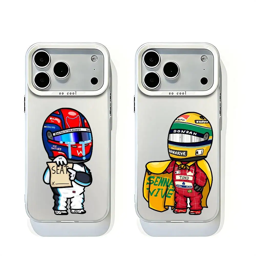 Fast Racing Driver White Matte Bumper Cover For iPhone 17 16 15 14 13 12 11 Pro Max Large Camera Hole Case