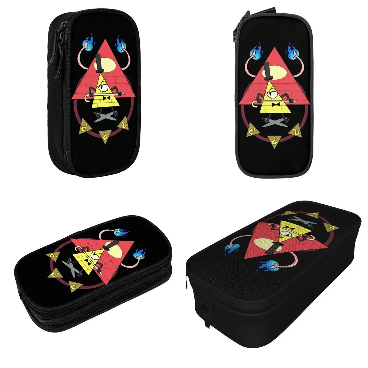 Bill Cipher Gravitys Falls Large-capacity Pencil Case Merch Double Layer   Stationery Girl Makeup Bags Birthday Gift