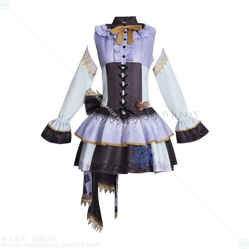 Yoisaki Kanade تأثيري أنيمي لعبة مشروع Sekai دمية أنماط زي القوطية لوليتا الكلاسيكية خمر فستان الدانتيل شعر مستعار حفلة الهالوين #2