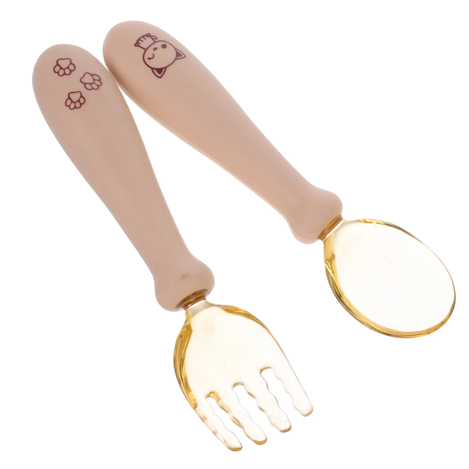 

1 set 1 Set Baby Fork Spoon Set Bendable Silicone Infant Eating Utensils Cute Toddler Training Tableware For Solid Food Feeding