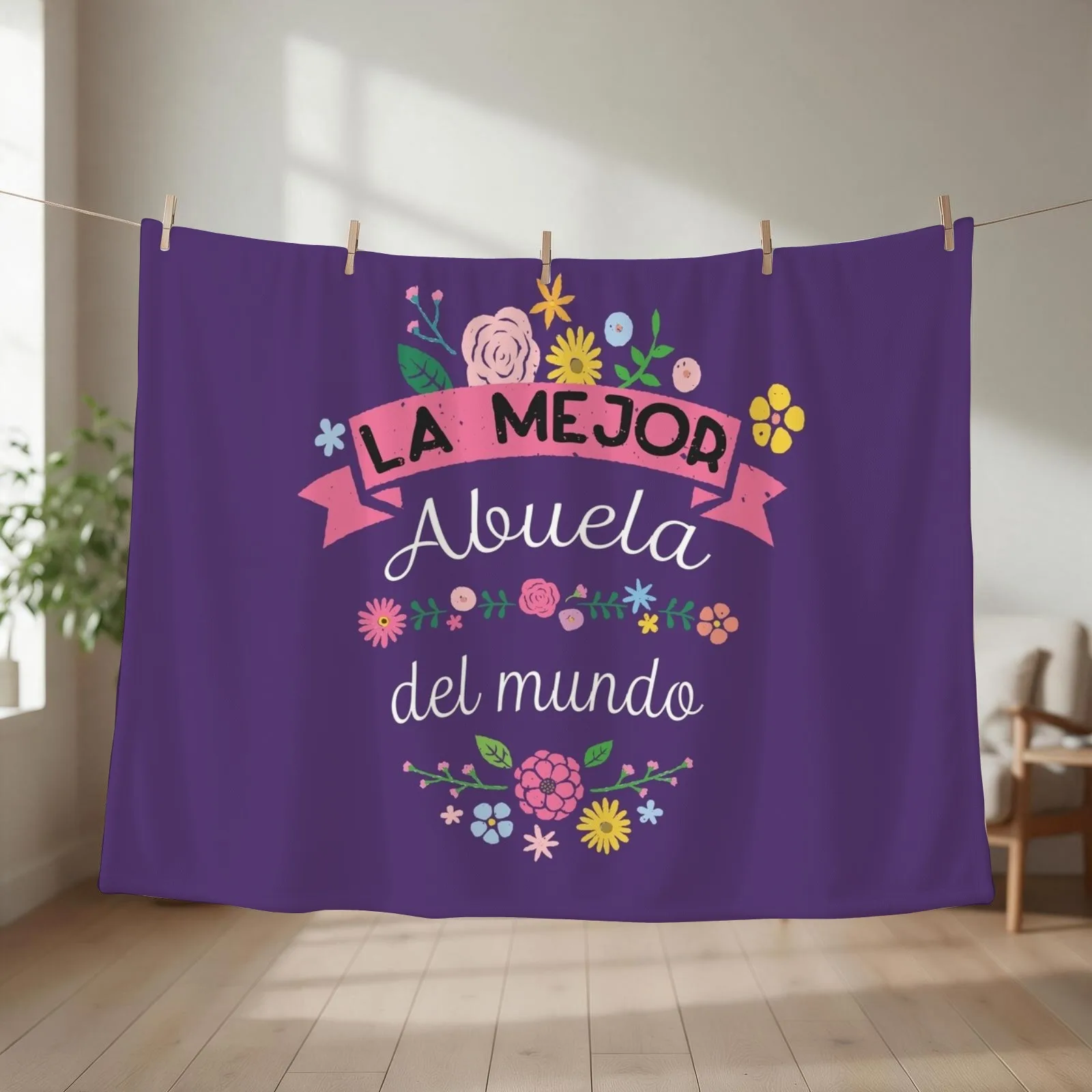 Regalo De Cumplea?os Para Abuela Throw Blanket couch cozy soft plush fuzzy picnic outdoor blanket
