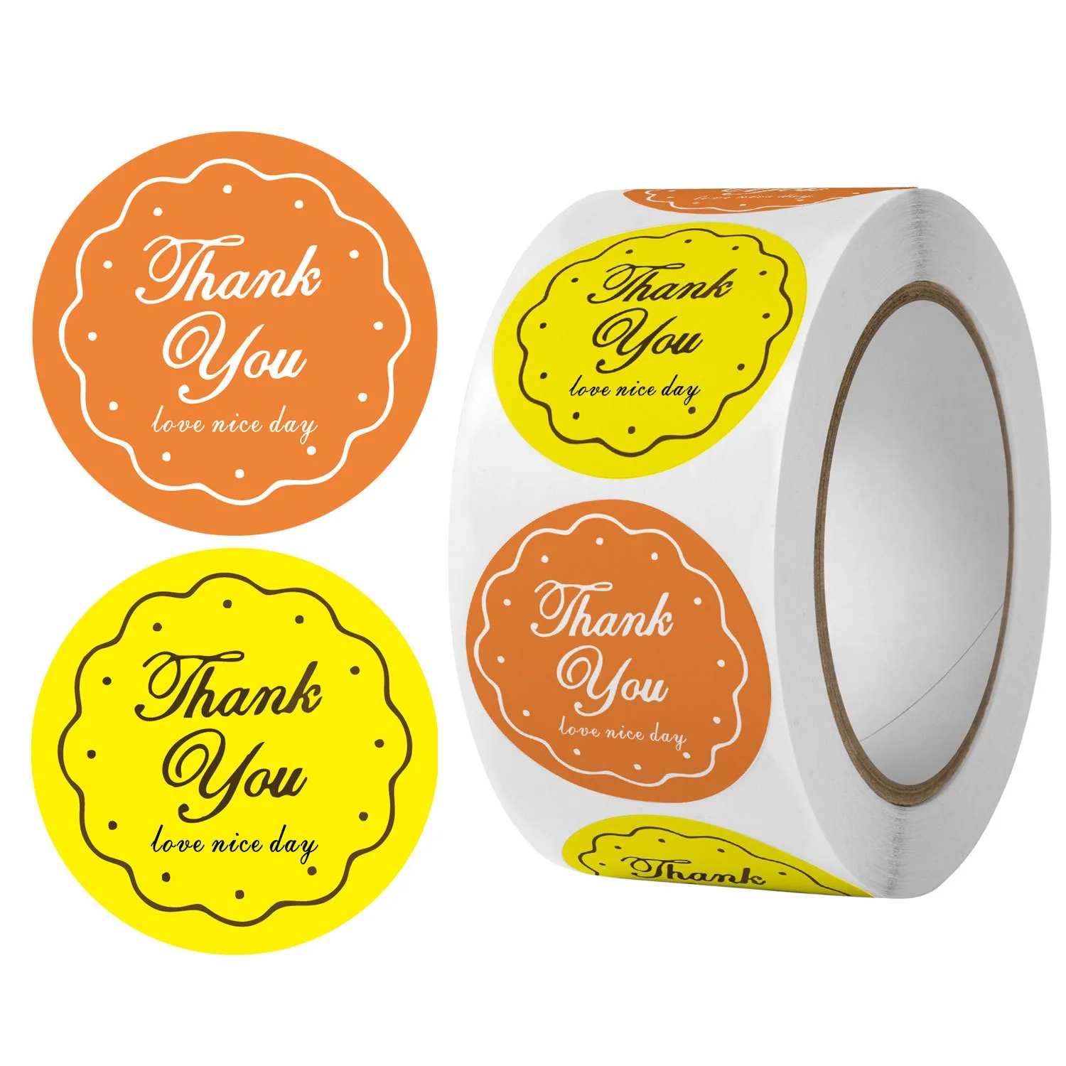 

500pcs/roll label stickers, thank you floral stickers, gift decoration seal stickers labels decoration