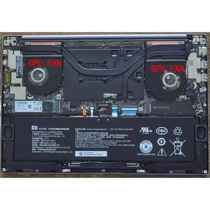 * مروحة وحدة المعالجة المركزية للكمبيوتر المحمول الجديد لـ Xiaomi Mi Notebook 15.6 Pro 2 GTX Edition TM1707 18150؛/ -AB E G50040 S1-CE60CE70-S9A =/*