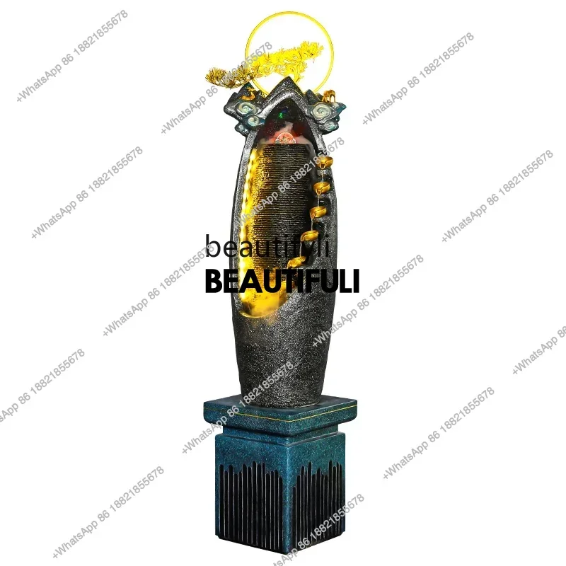 

SSEuropean-style flowing water fountain water landscape indoor entrance living room home decoration floor ornamentNew Good Luck