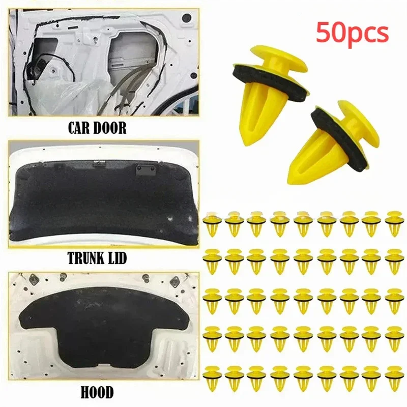 50X Universal Dash Door Panel Trim Push Fastener Clip For Audi A3 A6 A8 R8 TT VW Polo T4 T5 Galaxy Sharan Ford Seat 7M0867299K