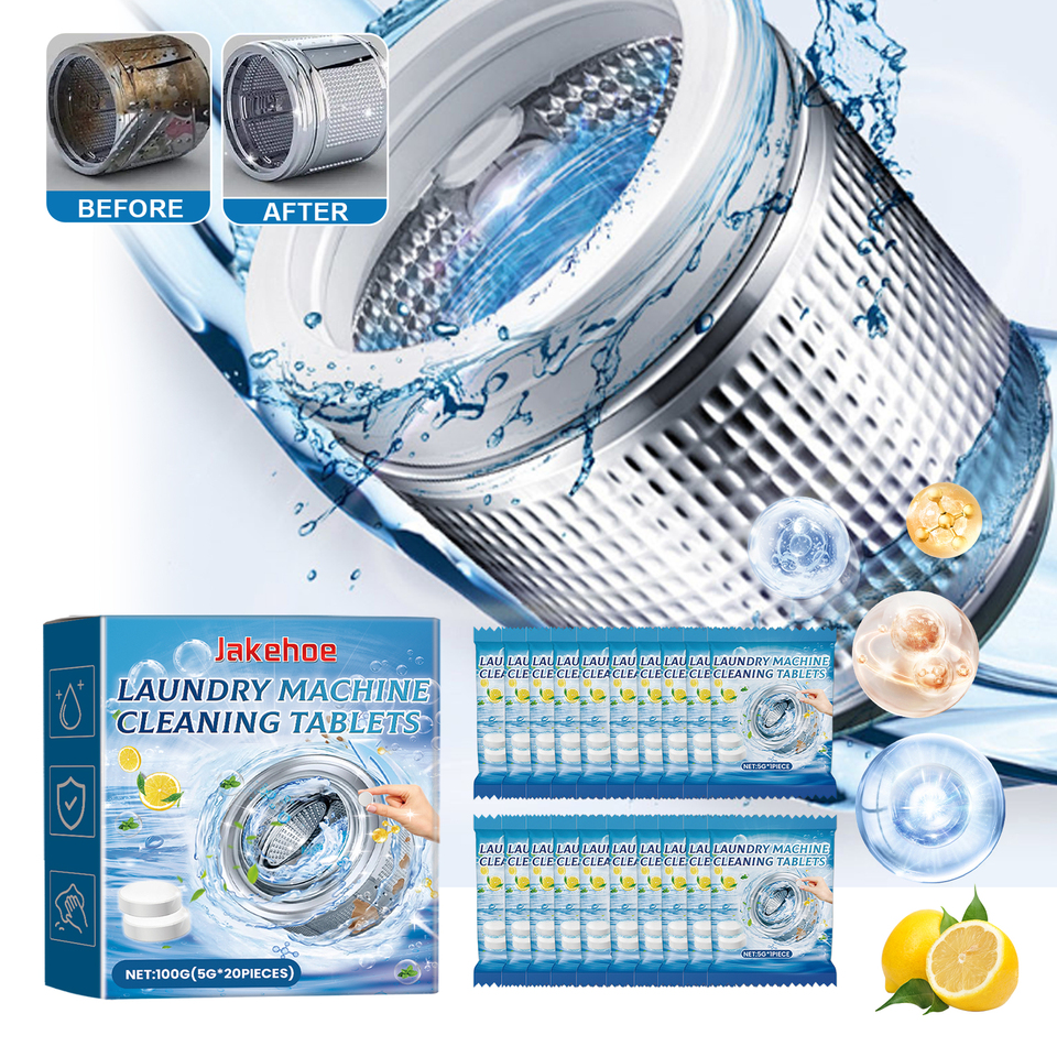  20/40/60PCS Washing Machine Cleaner Tablets Drum Washer Deep Clean Dirt Dissipates Odors Fast Dissolving Long-lasting Fragrance 