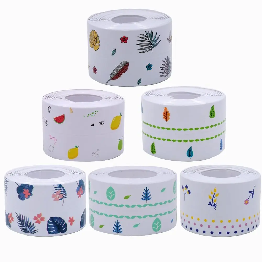 Fashion Anti Mold Kitchen Sink Waterproof Tape Self Adhesive Seal Gap Sink Corner Tape Self Edge Printed Stickers Wall Corner image 6