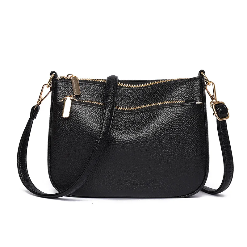 Genuine Leather Woman Shoulder Bag Fashion Sling Bag Small Woman Cross Body Bag Soft Cowskin Lady Crossbody Tote Sac Wallet