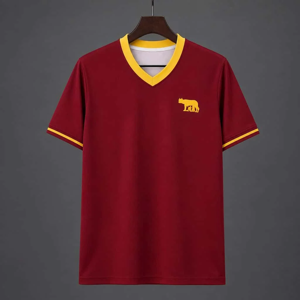 2026-27 Neue Saison Roma Match Retro Fußballtrikot Herren 3D-Druck Trikot Sommer Atmungsaktiv Schnelltrocknend Match Sportbekleidung – Detail 4
