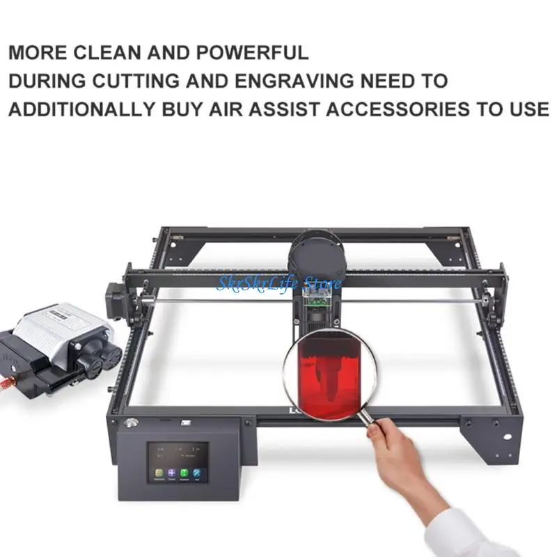 

E65E Powerful Air Assist Pumps for RAY5 10W/20W Lasers Cutters Reduces Surfaces Temperature and Enhances Edges Finish