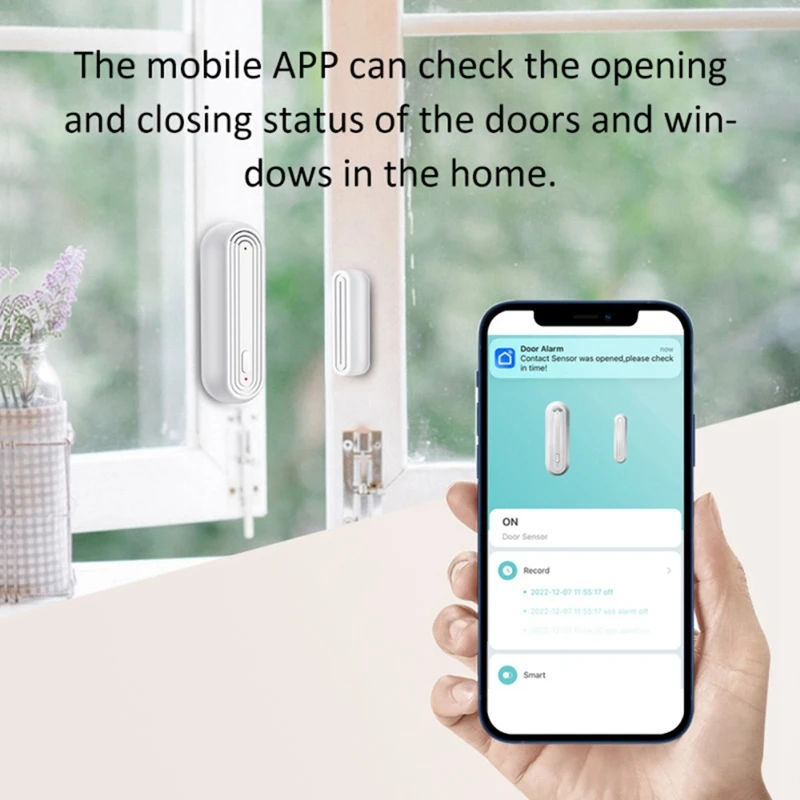 Smart Wifi Tür-und Fenster alarms ensor mit Erkennungs funktion zum Öffnen/Schließen, Fern alarm gegen Diebstahl