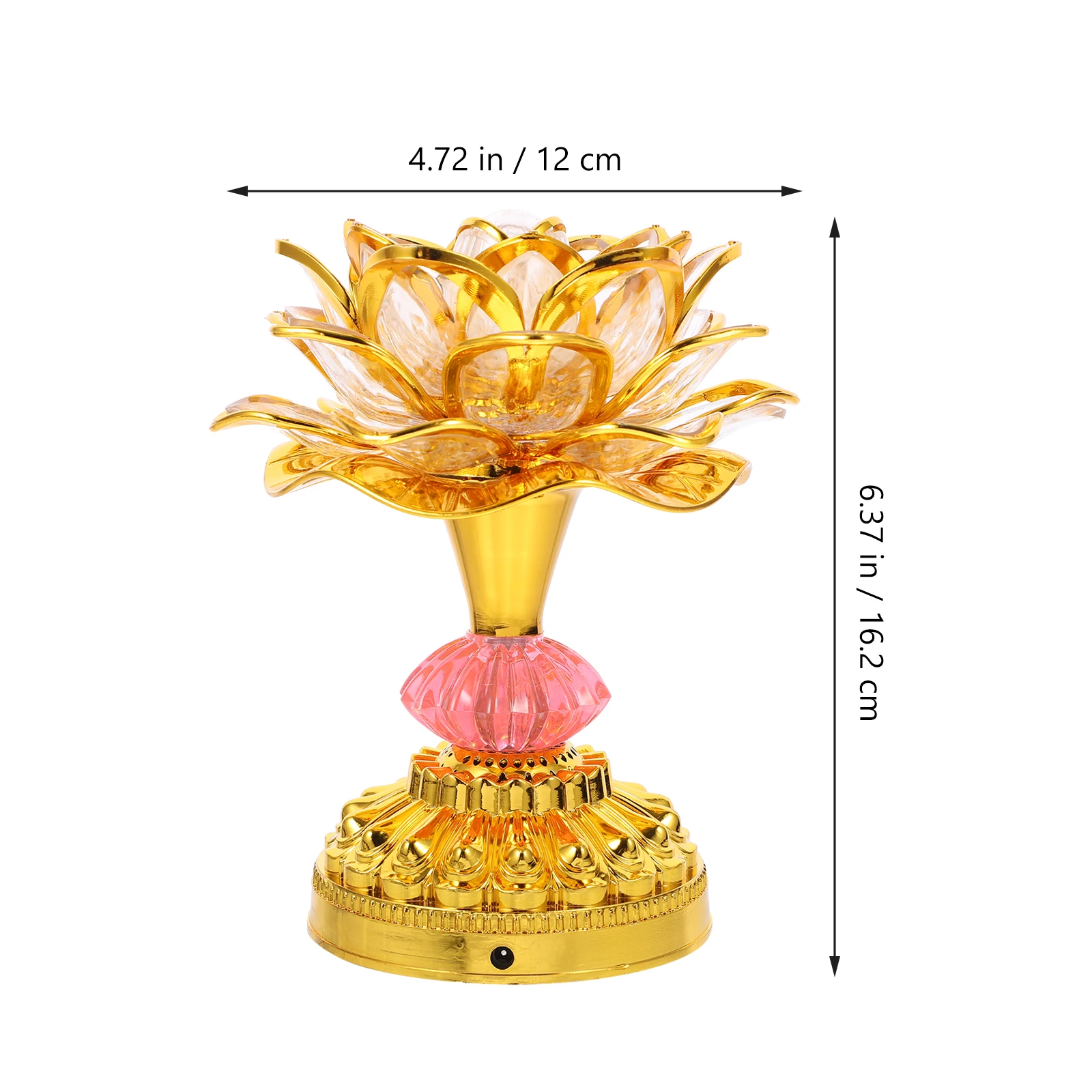 

LED Lotus Lamp Buddhist Light Exquisite Lotus Flower Design Stable Base Home Office Temple Decoration Worship Lamp
