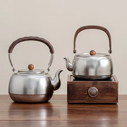 Pure Titanium kettle, Household brewing tea kettle, Outdoor boiling water kettle, E-LSH heated Titanium water bottle, 800/1500ml
