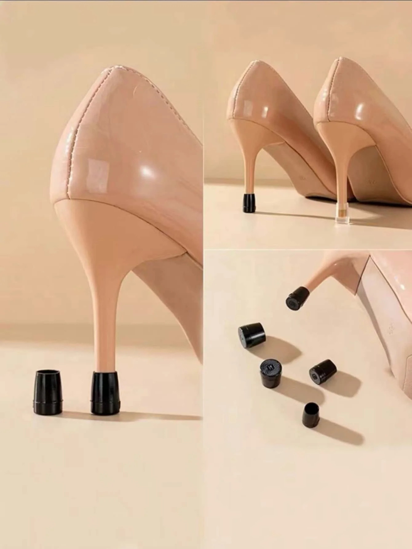 6-Pack High Heel Protectors, 3 Sizes of Soft Heel Covers, Suitable for Grass and Uneven Ground, Anti-Slip Heel Repair Caps, Prevent Heels from Getting Stuck in the Grass, Suitable for Women
