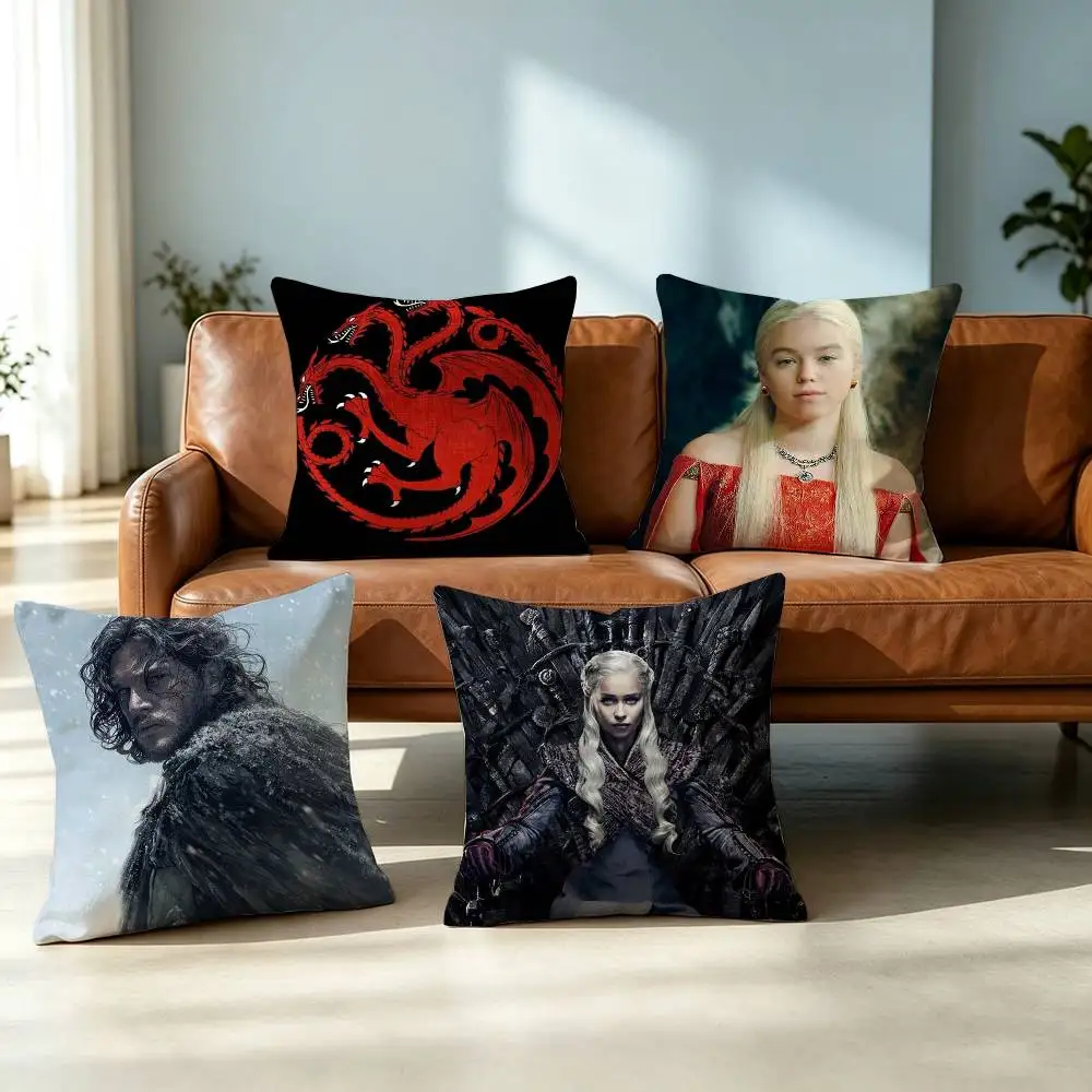 Hot Game of Thrones T-Targaryen Square Double-Sided printed Pillow Case Bedroom Bedside Pillow Sofa Cushion Cover Gift