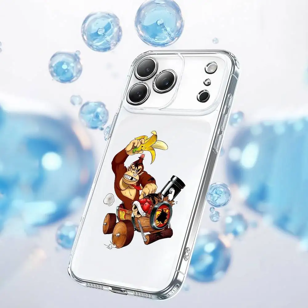 Etui na telefon D-Donkey Monkey Girl K-Kong do iPhone'a 17,16,15,14,13,12,11 Plus,Pro,Max,Plus,E,SE4,Air,Mini Transparent