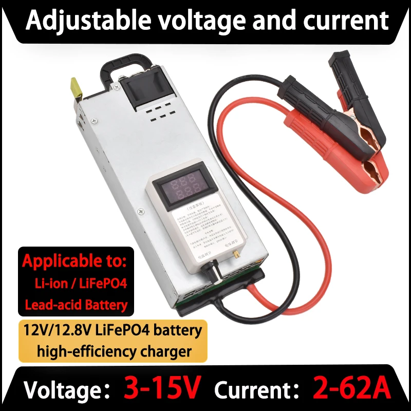 12V 20A 30A 40A 60A 62A Adjustable Smart Lifepo4 4S 14.6V 60A Battery Charger Fast Charger For 12.6V 60A Lithium Battery Charger