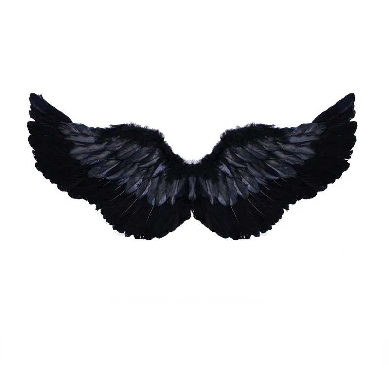 Black Angel Wings Devil Demon Costumes Halloween Cosplay Headdress Skirt Stage Walk Decoration  Props