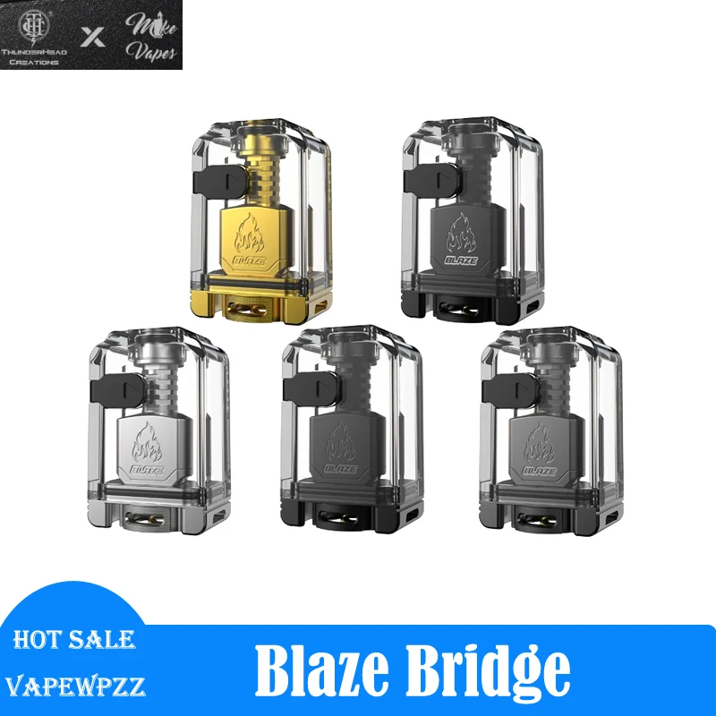 

ThunderHead Creations x Mike Vapes Blaze Bridge Boro RBA Blaze BORO Tank 4 мл Postless Single Coil 3,0/2,5/2,0/1,2 мм воздушный поток