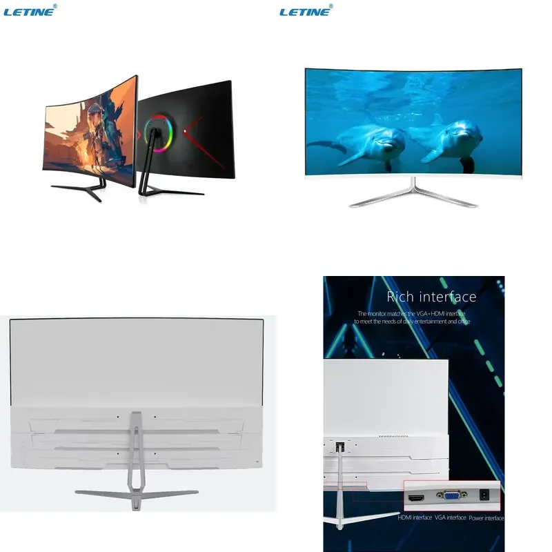Factory 18.5 19 22 24 27 32 34 37.5 40 49 Inch Curved Flat Computer 1k 2k 3k 4k Led Screen Optional Monitores Gaming