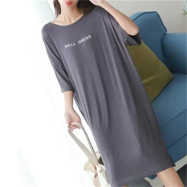 Comfortable Modal Night Dress Women New Short Sleeve Summer Nightgowns Oversize Ladies Nightwear Sleeping Shirt chemises de nuit