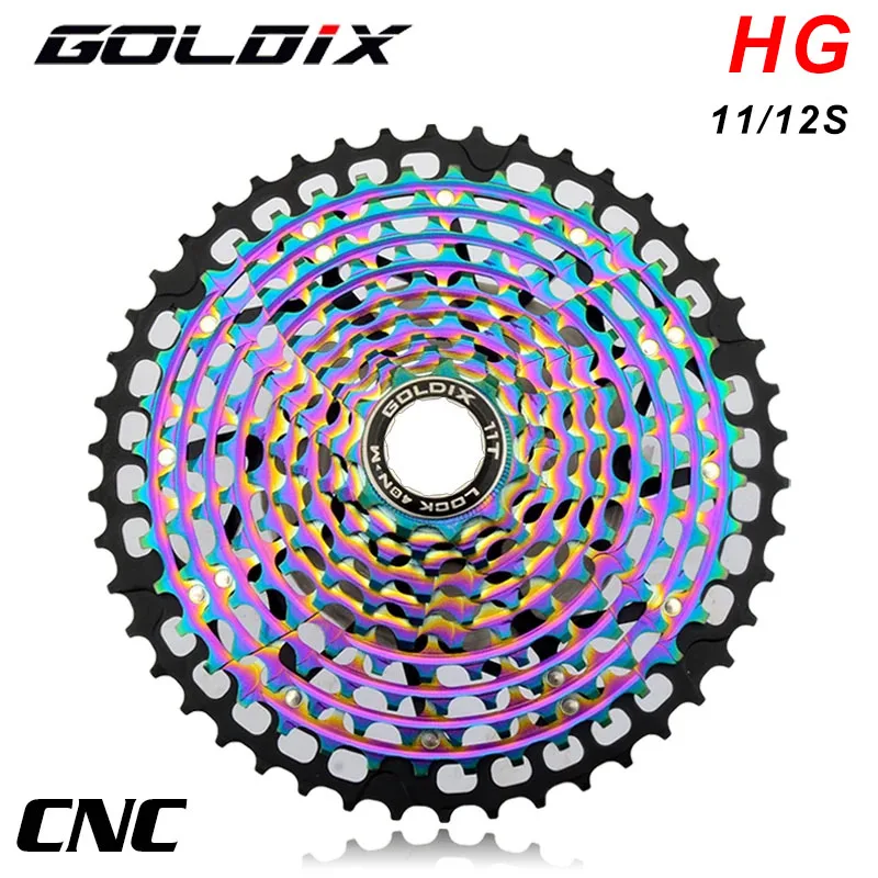 GOLDIX MTB cassette 11/12 speed CNC ultra light cassette one piece bike parts for Shimano HG M6100 7100 8100 DEORE XT Freewheel