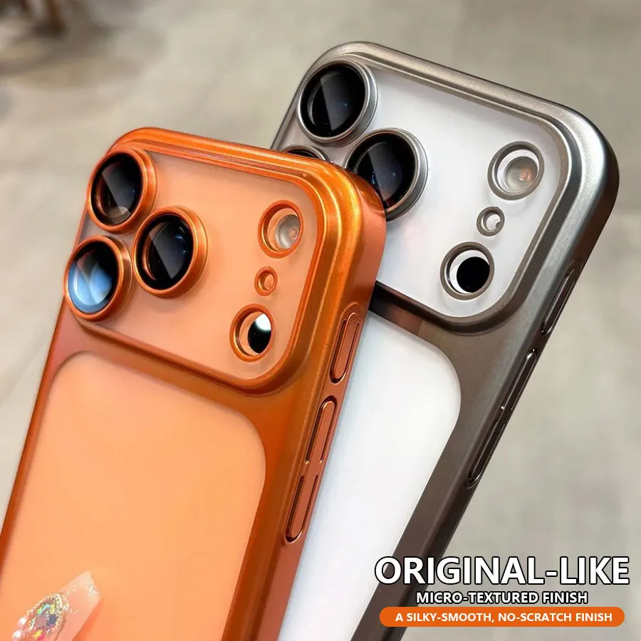 

Luxury Matte Transparent Phone C Bracket Holder Stand Case For iPhone 11 12 13 15 14 16 Pro Max Lens Protective PC Funda Cover