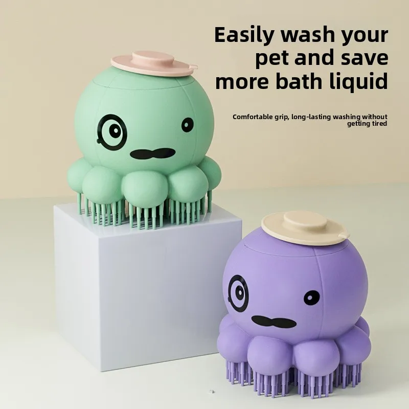 

New Pet Bath Brush with Shampoo Silicone Massage Grooming Tool for Dogs Cats Cleaning Supplies dog grooming pet grooming