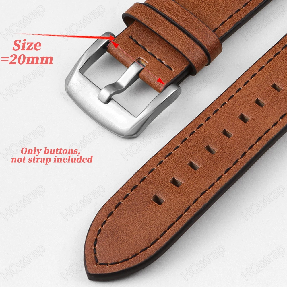 20mm Watch Buckle Silver Stainless Steel Button Watches Accessories Watch Strap Pin Buckle Watch Repair Tools