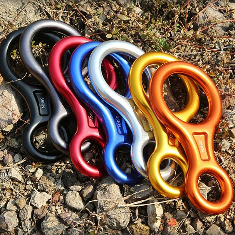 35KN Klettern Karabiner Figur 8 Abseilen Seil Abseilgerät Aluminium Figur Sicherungsgerät Abseilen Downhill Ausrüstung – Detail 10