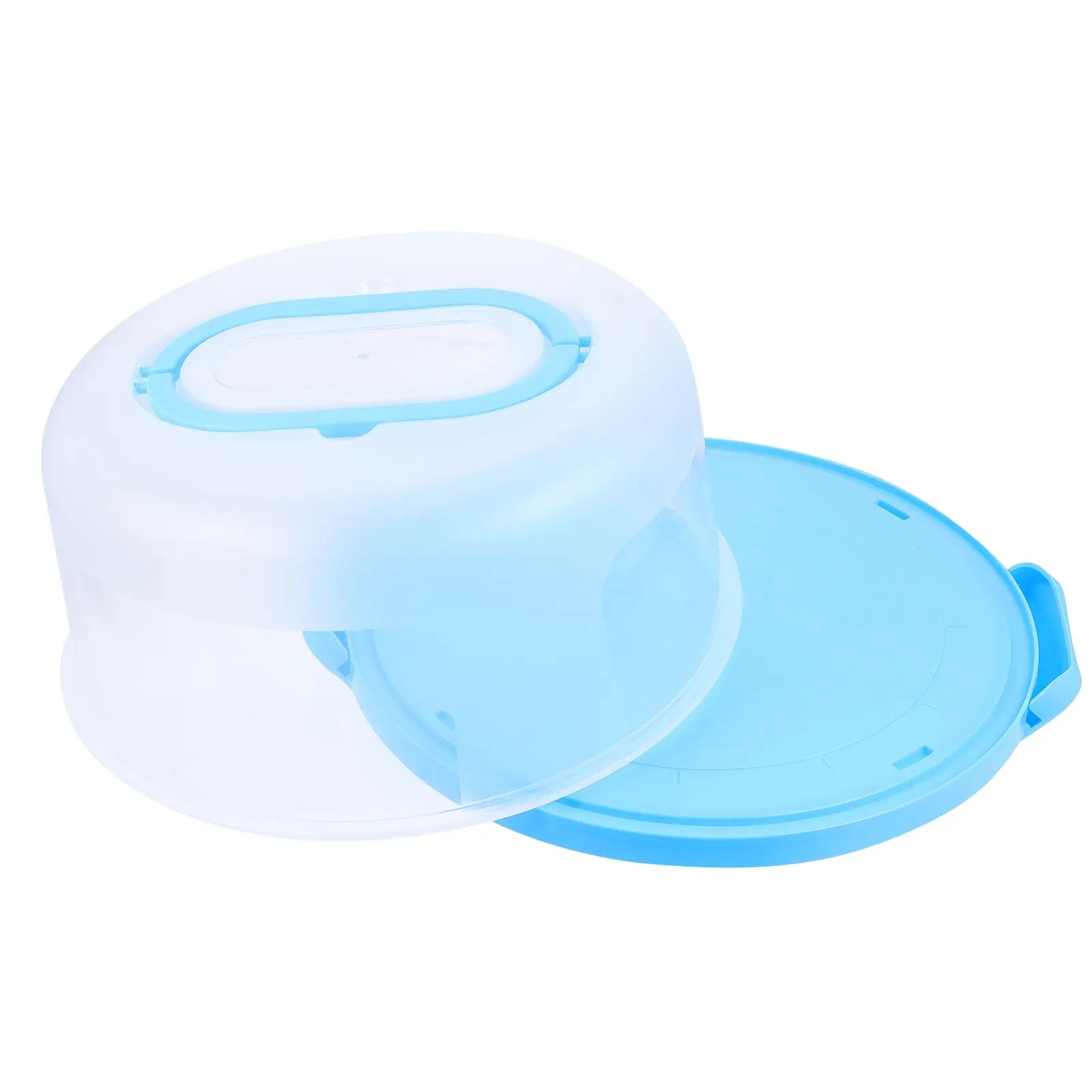 

Cake Holder with Lid Box Mini Pans Individual Cupcake Carriers Blue Plastic Travel