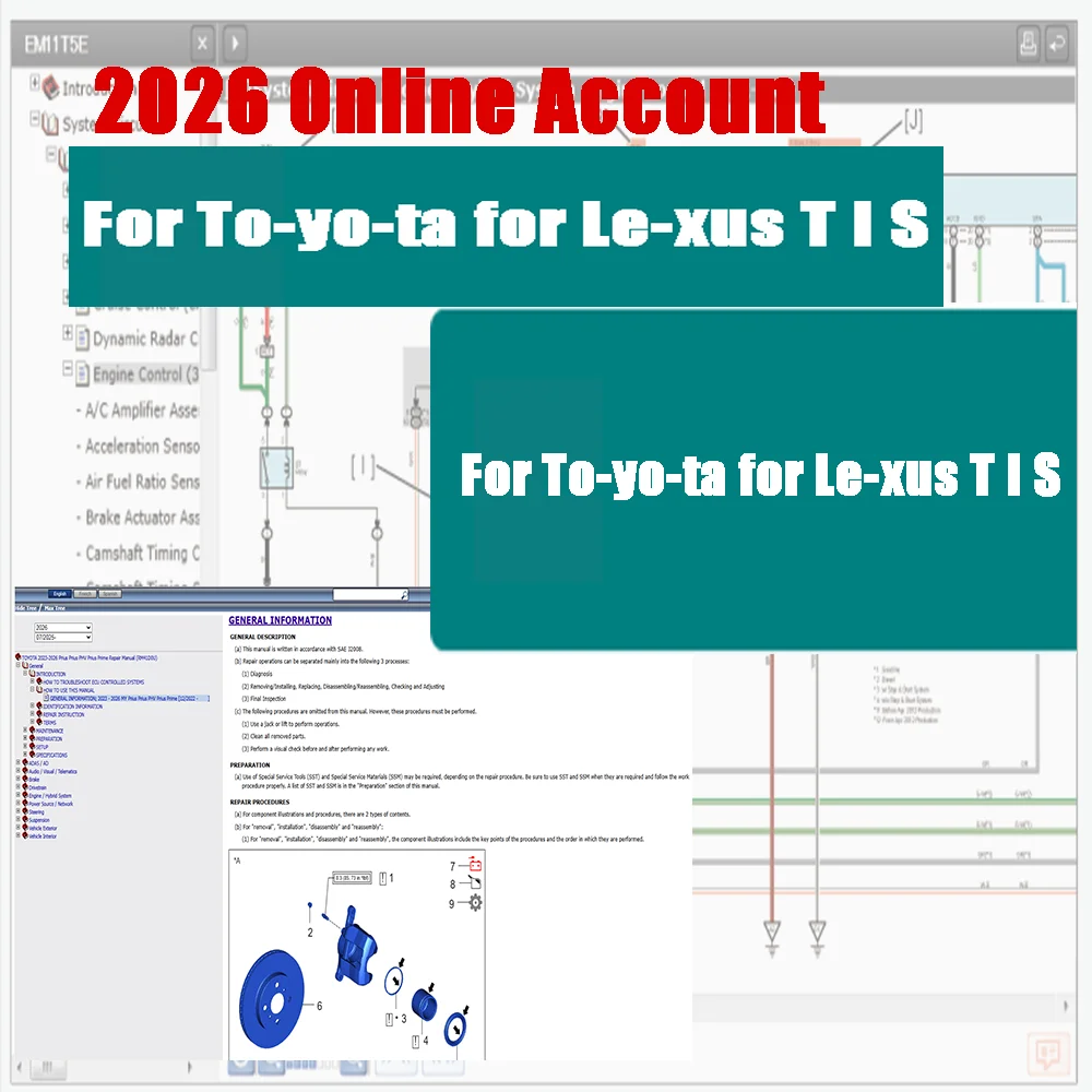 2026 Online Account for To-yota for Le-xus T IS Newest Car Repair Software for Workshop Wiring DiagramSupport Mobile/PC Login