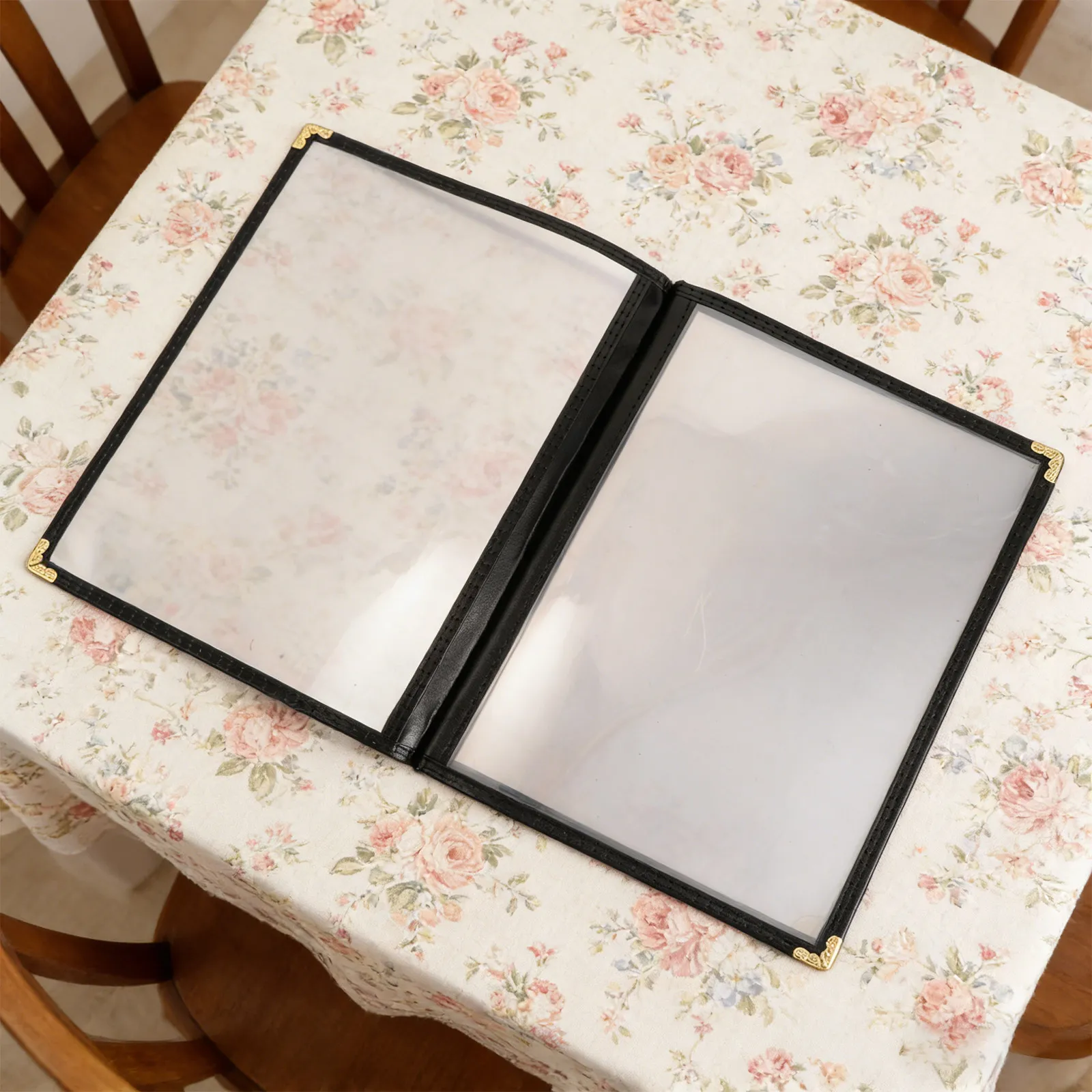 Transparent Loose Leaf Menu Holder A4 PVC Clear Binder Notebook Refillable Soft Cover for Restaurant Menu Book Folder Protective